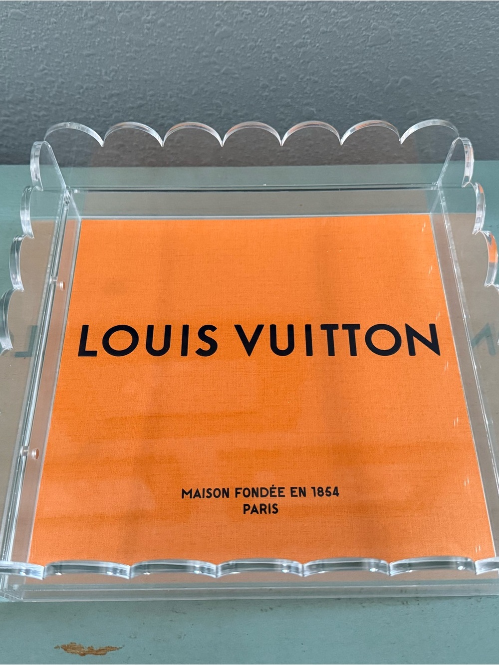 *Handmade* Acrylic Vanity Tray with Louis Vuitton Authentic Shopping Bag - Picture 5 of 6
